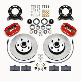 Wilwood Forged Dynalite-M Front Kit 11.30in 1 PC Rotor&Hub Red 1965-1969 Mustang Disc & Drum Spindle - 0