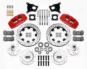 Wilwood Dynapro 6 Front Hub Kit 12.19in Drilled Red AMC 71-76 OE Disc w/o Bendix Brakes