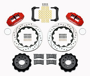 Wilwood Narrow Superlite 4R Rear Kit 14.00in Drilled Red Morrison Multilink IRS (10-15 Camaro Based)