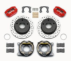 Wilwood Dynapro Lug Mount P/S Park Brake Kit Drilled Red Big Ford New 2.38in Off Bronco 5 x 5.50