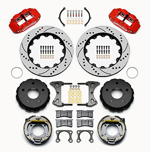 Wilwood Narrow Superlite 4R Rear P-Brk Kit 14.00in Drilled Red Big Ford 2.38in Off Bronco 5 x 5.50