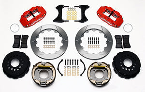 Wilwood Narrow Superlite 4R Rear P-Brk Kit 12.88in Red Chevy 12 Bolt w/ C-Clips