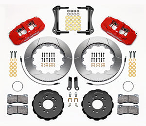 Wilwood AERO6 Front Hat Kit 14.00 Red 2005-2014 Mustang w/ BMR Suspn. w/Lines