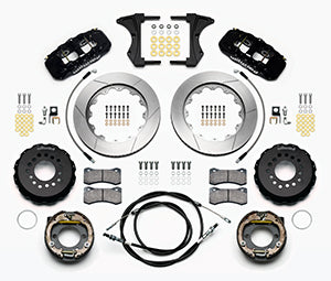 Wilwood AERO4 Rear Kit 14.00 2005-2014 Mustang w/ BMR Suspn. w/Lines