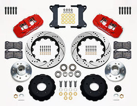 Wilwood AERO6 Front Hub Kit 14.00 Drilled-Red Chevy C-10 60-87 CPP Drop Spindle - 0