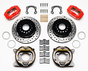 Wilwood Forged Dynalite P/S Park Brake Kit Drilled Red Ford 8.8 Special w/2.50in Offset-5 Lug
