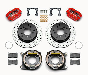 Wilwood Dynapro Lug Mount P/S Park Brake Kit Drilled Red Big Ford 2.00in Off Bronco 5 x 5.50