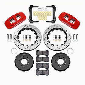 WILWOOD AERO6 Front Hat Kit,14.00, Drilled, Red Detroit Speed Engineering Suspen - 0