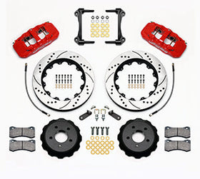 Wilwood AERO6 Front Hat Kit 14.00 Drilled Red 2015-Up Mustang w/Lines - 0