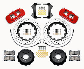 Wilwood AERO6 Front Hat Kit 15.00 Drilled Red 2007-2011 BMW E90 Series w/Lines - 0