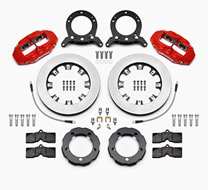Wilwood D8 Front Hat Kit 12.19in Rotor Red 76-77 Ford Bronco Dana 44 w/Lines