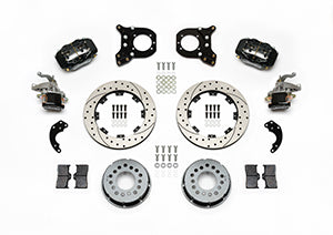 Wilwood Forged Dynalite P/S Rear Kit w/MC4 P-Brake Drilled Chev 12 Bolt w/Clip Eliminator