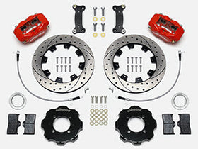 Wilwood Forged Dynalite Front Hat Kit 12.19in Drilled Red 2016-Up Mazda MX5 Miata w/ Lines - 0