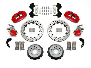 Wilwood Narrow Superlite 4R / MC4 Rear Kit 12.88 Drilled Red Currie Pro-Tour Unit Bearing Floater