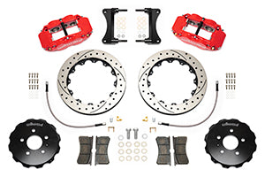 Wilwood 03-08 Audi A4 Forged Narrow Superlite 6R Front Big Brake Kit 12.88in Rotor Dia (Red) w/ Line