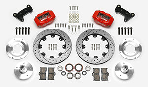 WILWOOD FDLI Front Kit,12.19", Drilled, Red 74-80 Pinto/Mustang II (5x5.00" Hub)
