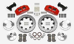 WILWOOD DP6A Front Hub Kit,12.19", Drilled,Red 74-80 Pinto/Mustang II (5x5.00" H