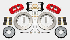 Wilwood AERO6 Front Hat Kit 14.00 Red 00-06 BMW M3 E46 w/ Lines