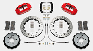 Wilwood Narrow Superlite 4R Rear Kit 12.88in Drilled/Slotted Red 00-06 BMW M3 E46