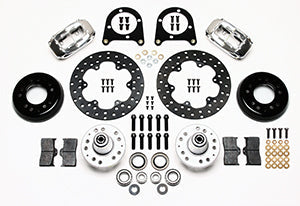 Wilwood Forged Dynalite Front Drag Kit Drilled Polished 37-48 Ford Psgr. Car Spindle
