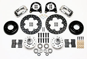 Wilwood Forged Dynalite Front Drag Kit Drilled Polished 37-48 Ford Psgr. Car Spindle - 0