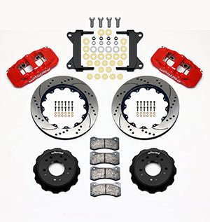 Wilwood AERO6 Front Hat Kit 14.00 Drilled Red 63-87 C10 w/ Wilwood Pro Spindles