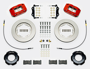 Wilwood Dynapro Radial Front Kit 11in Rotors Red 61-67 Jaguar XKE w/ Lines