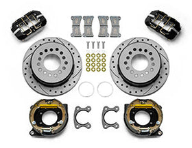 Wilwood Small Ford 11 in. Forged Dynapro Low-Profile Rear Parking Brake Kit (Drilled & Slotted) - 0