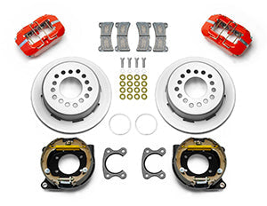 Wilwood Small Ford 11 in. Forged Dynapro Low-Profile Rear Parking Brake Kit (Red Calipers)