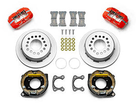 Wilwood Small Ford 11 in. Forged Dynapro Low-Profile Rear Parking Brake Kit (Red Calipers) - 0
