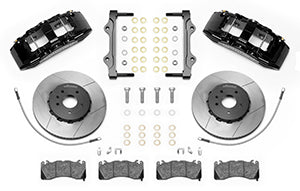 Wilwood 14-19 Chevrolet Corvette SX6R Front Brake Kit 14in SRP Slotted/Drilled Black - w/ Lines