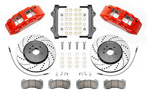 Wilwood SX6R Front Brake Kit 15in SRP Slotted/Drilled Red w/ Lines 14+ Chevy Corvette C7