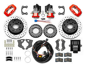 Wilwood Forged Dynalite Rear Electronic Parking Brake Kit 12.19in Rotor New Style Bronco - Red