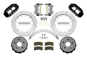 Wilwood 2020+ Jeep Gladiator (JT) Narrow Superlite 4R Rear Slotted Brake Kit 14.00in Black w/ Lines - 0