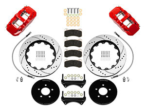 Wilwood AERO6 Front Brake Kit 14.00 Drilled & Slotted 94-04 Ford Mustang Cobra Red w/Lines