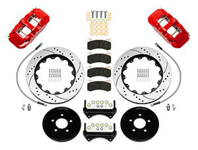 Wilwood AERO6 Front Brake Kit 14.00 Drilled & Slotted 94-04 Ford Mustang Cobra Red w/Lines - 0
