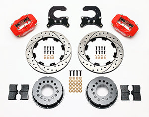 Wilwood Forged Dynalite P/S Rear Kit Drilled Red Chev 12 Bolt w C-Clips