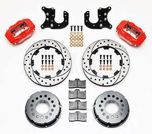 Wilwood Forged Dynalite P/S Rear Kit Drilled Red Mopar-Dana 2.72in Offset