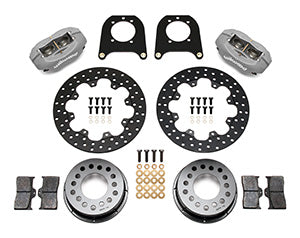 Wilwood Forged Dynalite Rear Drag Kit Drilled Rotor Chev 12 Bolt w/Clip Eliminator