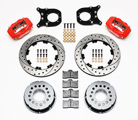Wilwood Forged Dynalite P/S Rear Kit Drilled Red Chev 12 Bolt w/Clip Eliminator - 0