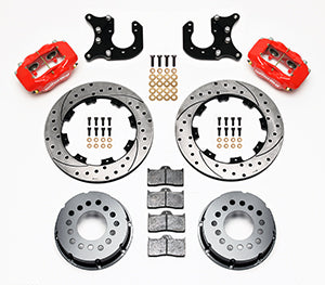 Wilwood Forged Dynalite P/S Rear Kit Drilled Red Chevy 12 Bolt-Spec 3.15in Brng