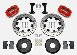 Wilwood Forged Dynalite Front Hat Kit 12.19in Drilled Red 2002 Mitsubishi Lancer