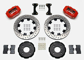 Wilwood Forged Dynalite Front Hat Kit 12.19in Drilled Red 2002 Mitsubishi Lancer - 0