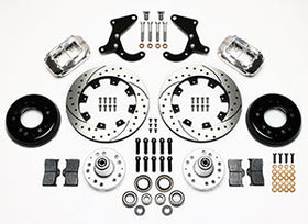 Wilwood Forged Dynalite Front Kit 12.19in Drilled Polished 55-57 Chevy - 0