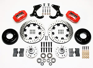Wilwood Forged Dynalite Front Kit 12.19in Drilled Red 55-57 Chevy