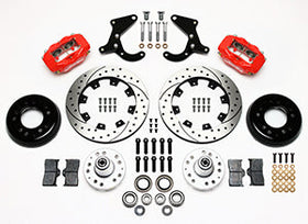 Wilwood Forged Dynalite Front Kit 12.19in Drilled Red 55-57 Chevy - 0