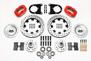 Wilwood Forged Dynalite Front Kit 12.19in Drilled Red 37-48 Ford Psgr. Car Spindle-2