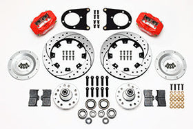 Wilwood Forged Dynalite Front Kit 12.19in Drilled Red 37-48 Ford Psgr. Car Spindle - 0