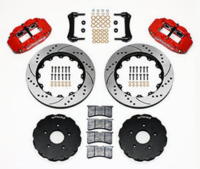 Wilwood Narrow Superlite 6R Front Hat Kit 14.00in Drill Red 2005-up Corvette C6 - 0