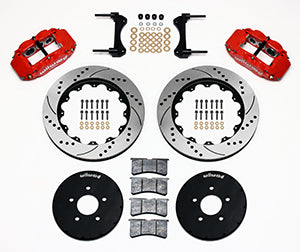 Wilwood Narrow Superlite 6R Front Hat Kit 14.00in Drill Red 1994-2004 Mustang